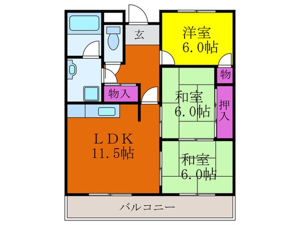 グロ－リウス樫切山の物件間取画像